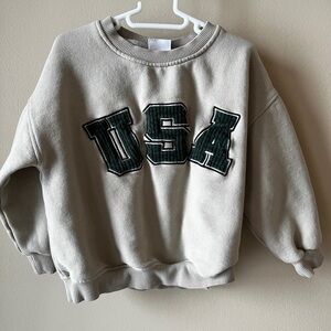 Zara Kids Beige USA Sweatshirt